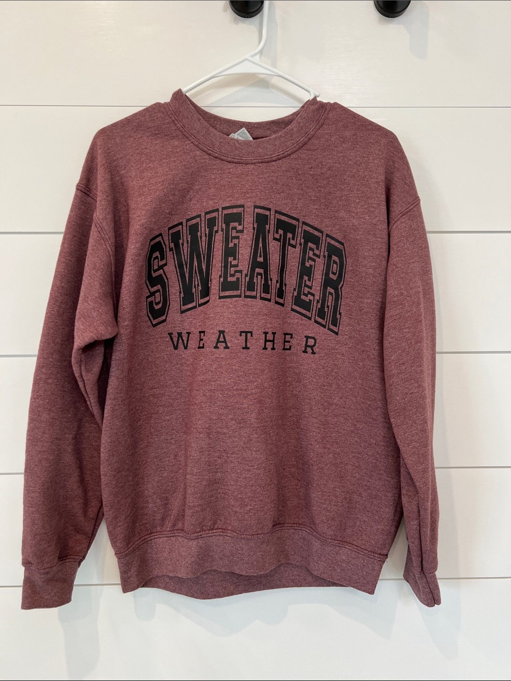Sweater Weather Women's Crewneck Sweatshirt - Burgundy